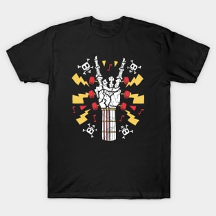 Rock on Skeleton Hand as Guitar Head T-Shirt